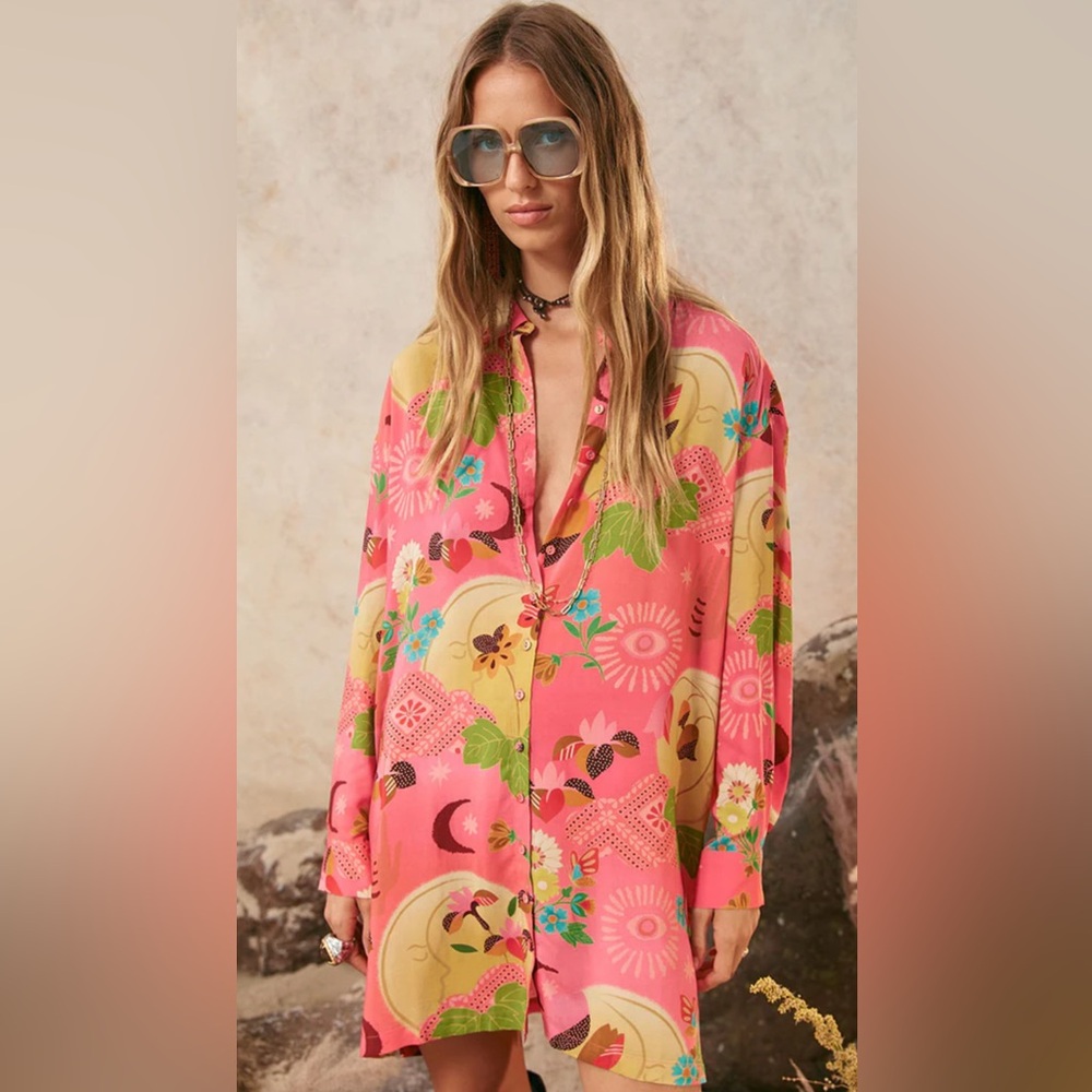 ✨HP✨ SPELL LIBERTINE SHIRT DRESS (L) - Picture 3 of 12